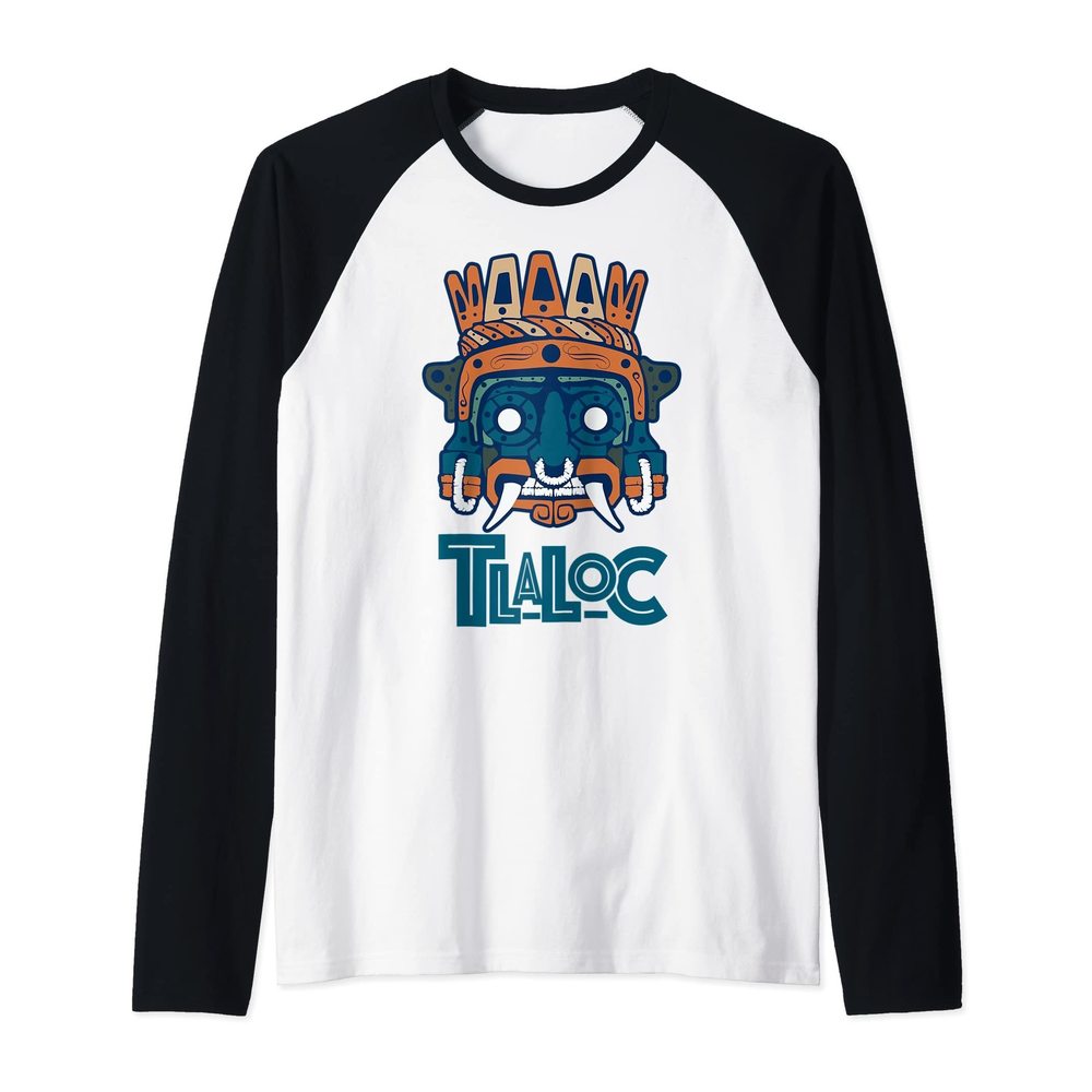 Aztec Costume Calender Tlaloc Art Maya Inca Culture For Men Raglan Baseball Tee